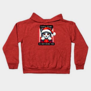 Santa Claws Is Watching You Kids Hoodie